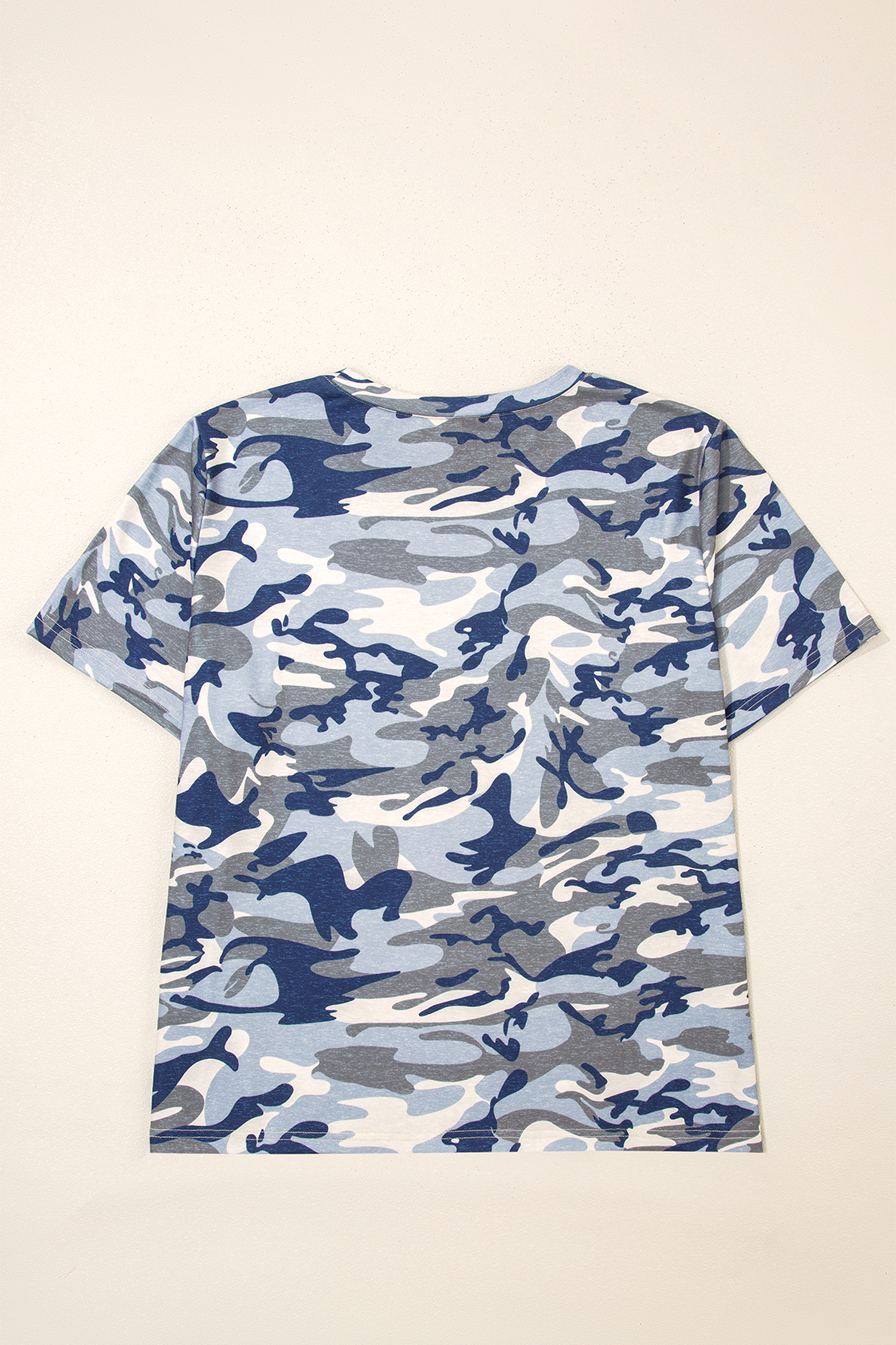 Plus Size Green  Camo Print Crew Neck Short Sleeve Tee
