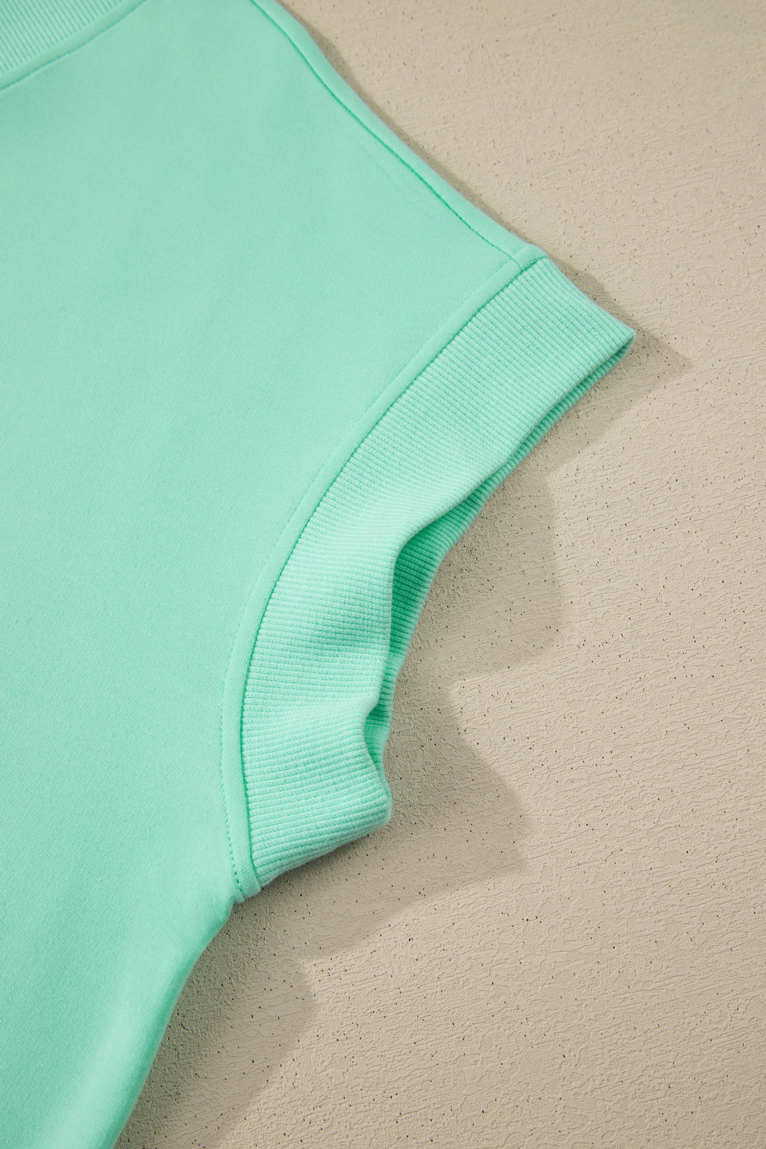 Plus Size Mint Green Solid V-Neck Tee and Drawstring  Pants Set
