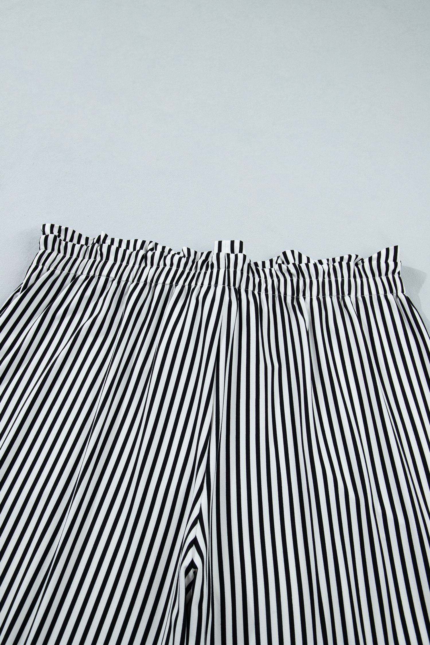 Plus Size Black Stripe  Loose Straight Casual Pants