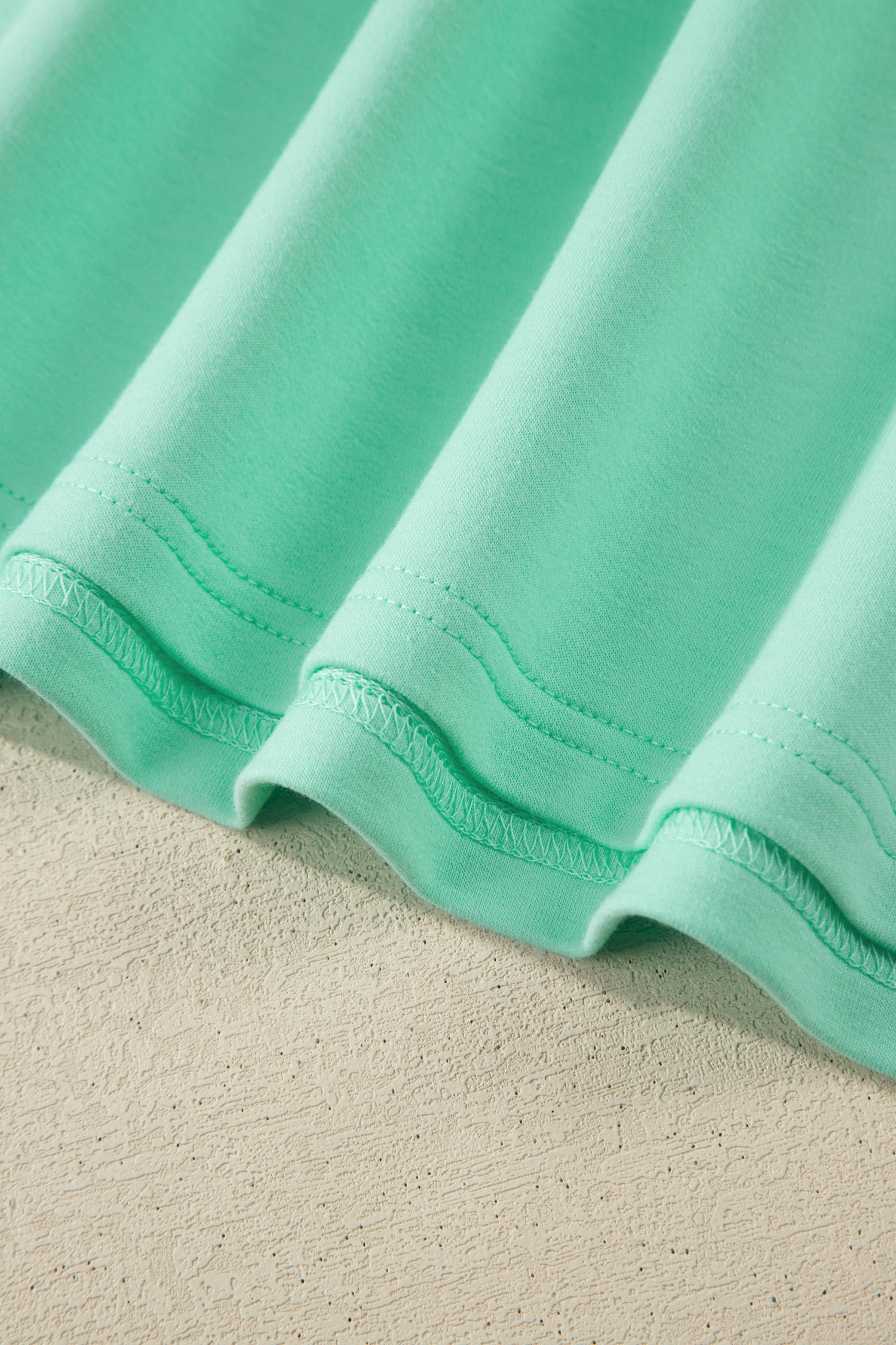 Plus Size Mint Green Solid V-Neck Tee and Drawstring  Pants Set
