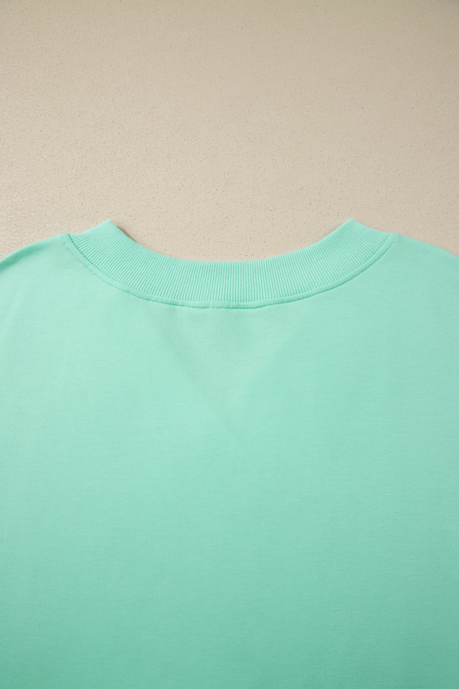 Plus Size Mint Green Solid V-Neck Tee and Drawstring  Pants Set