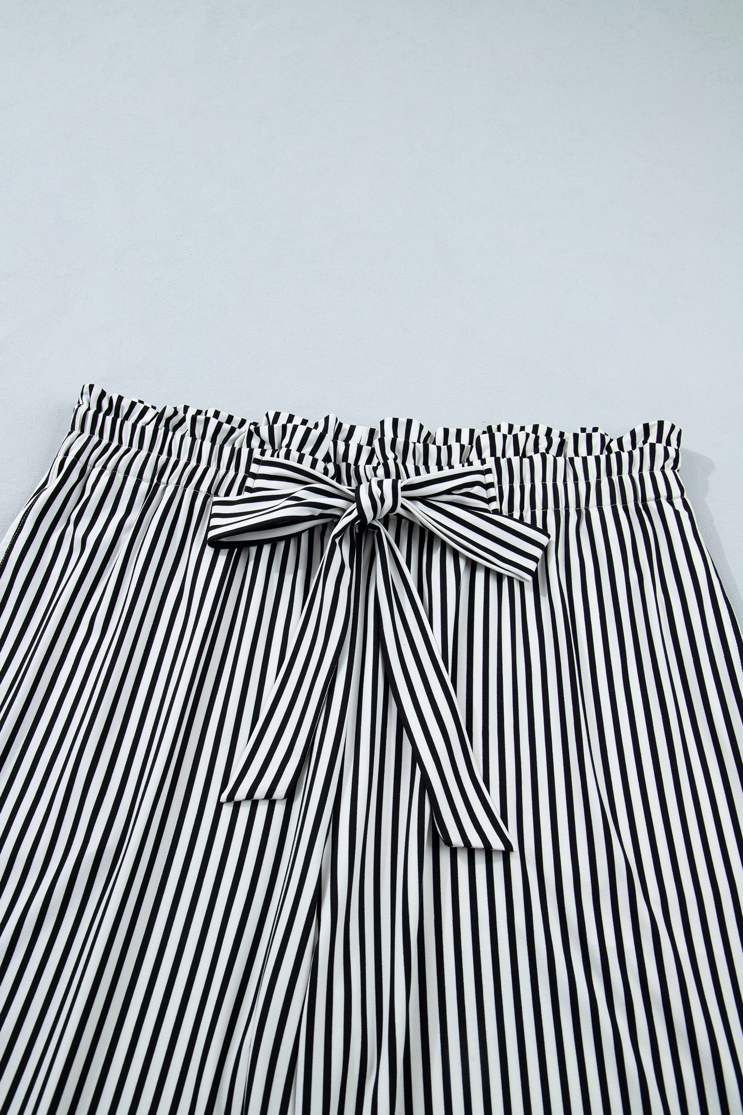 Plus Size Black Stripe  Loose Straight Casual Pants