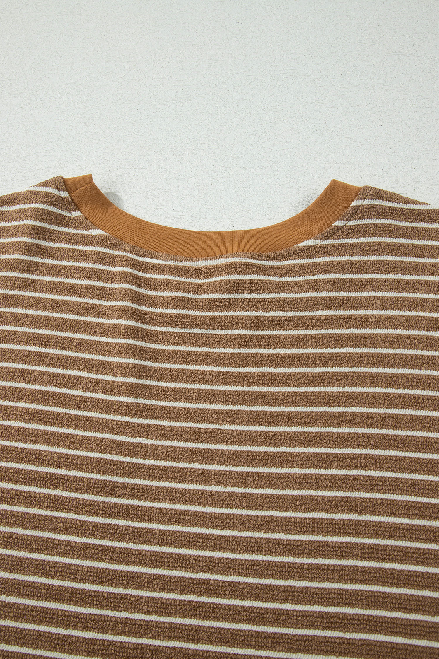 Plus Size Khaki Stripe  Striped Colorblock Pocket Lounge Set