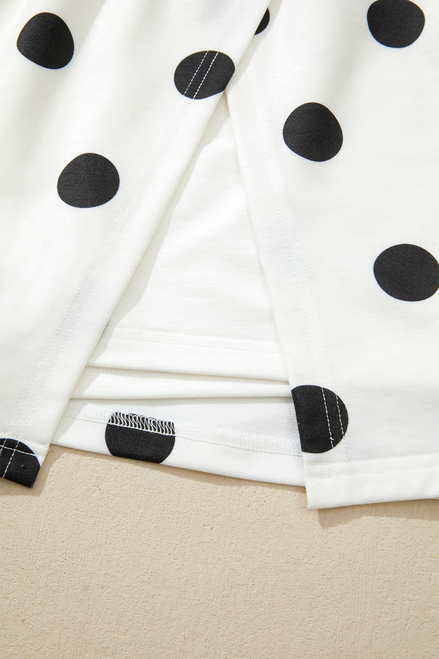 Plus Size White  Polka Dot Printed Tank Split Skort 2pcs Outfit