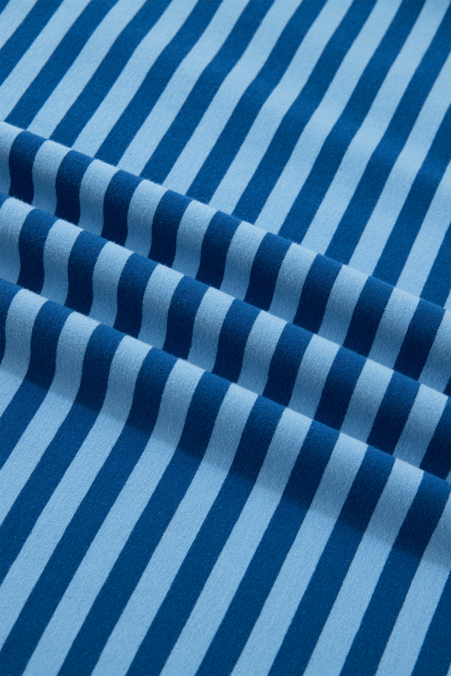 Plus Size Blue Stripe  Dropped Shoulder Tee and Shorts Two-Piece Set