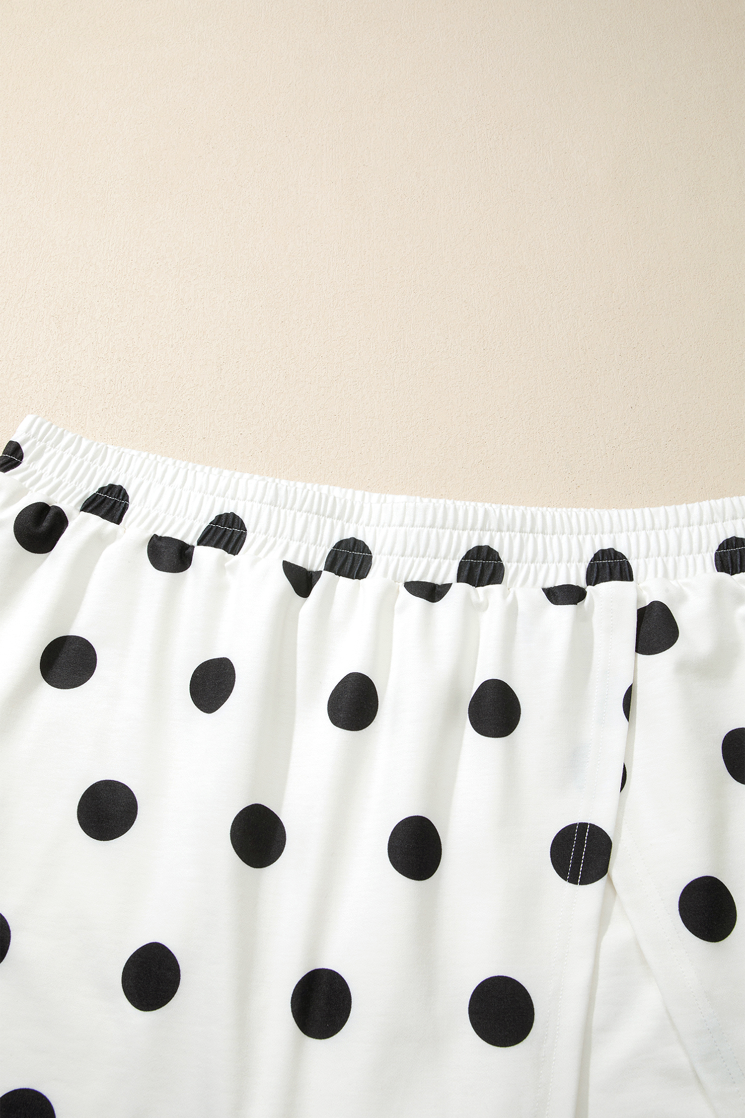 Plus Size White  Polka Dot Printed Tank Split Skort 2pcs Outfit