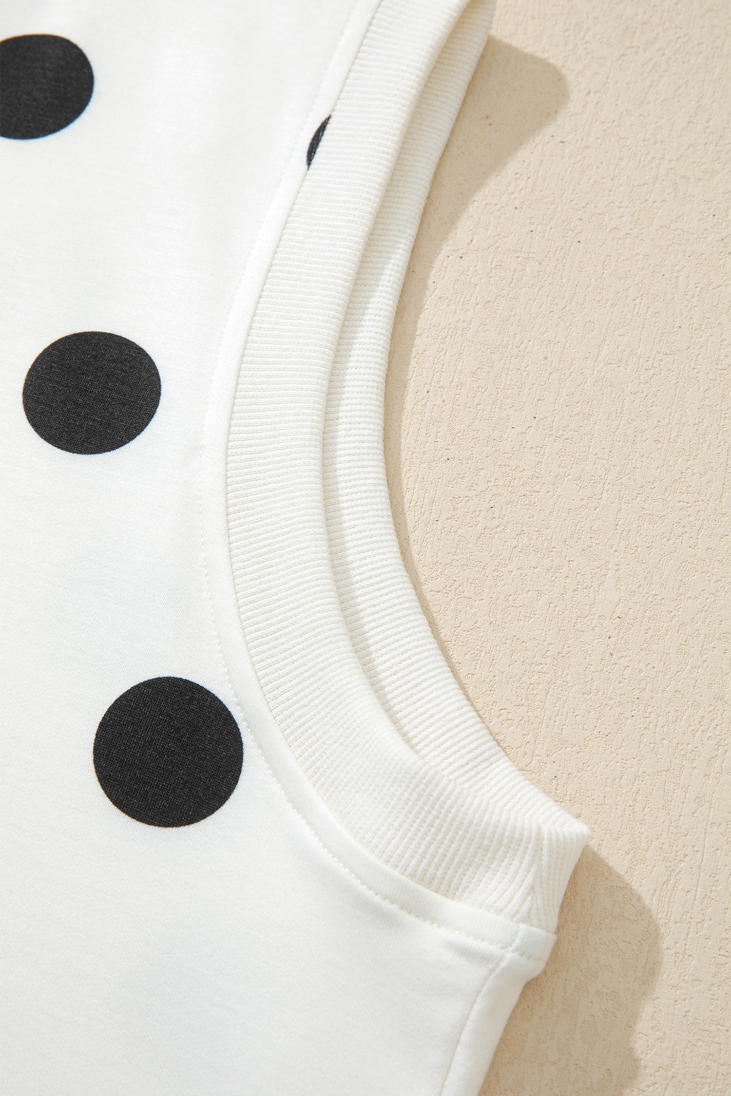 Plus Size White  Polka Dot Printed Tank Split Skort 2pcs Outfit