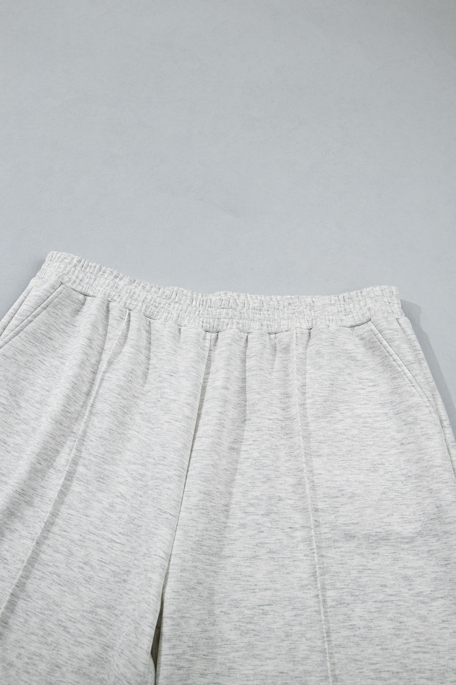 Plus Size Light Grey Half Zip Polo Tee Loose Pants  2pcs Outfit