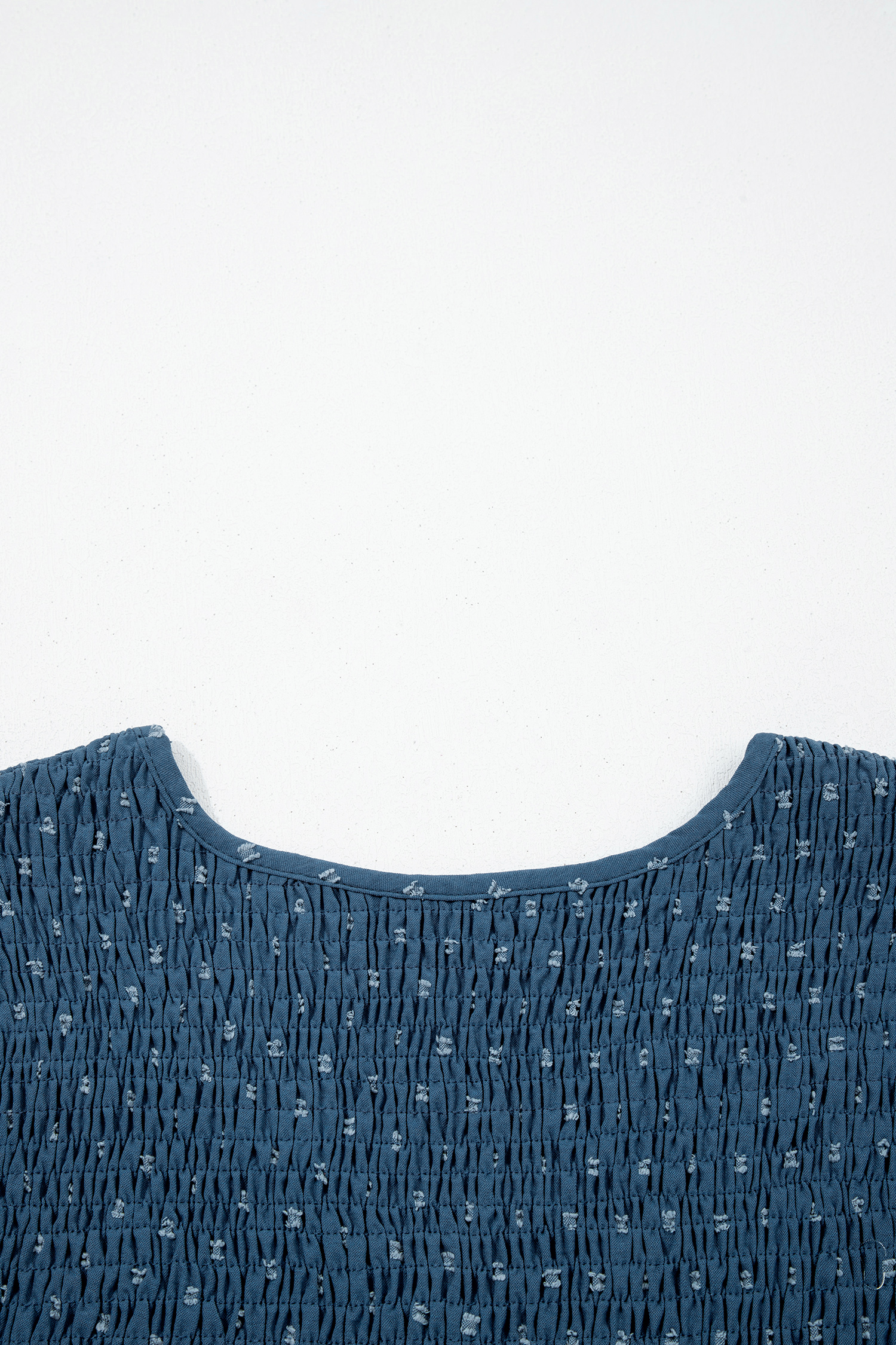 Plus Size Dusk Blue  V Neck Swiss Dot Lace Patchwork Detail Flared Midi Dress