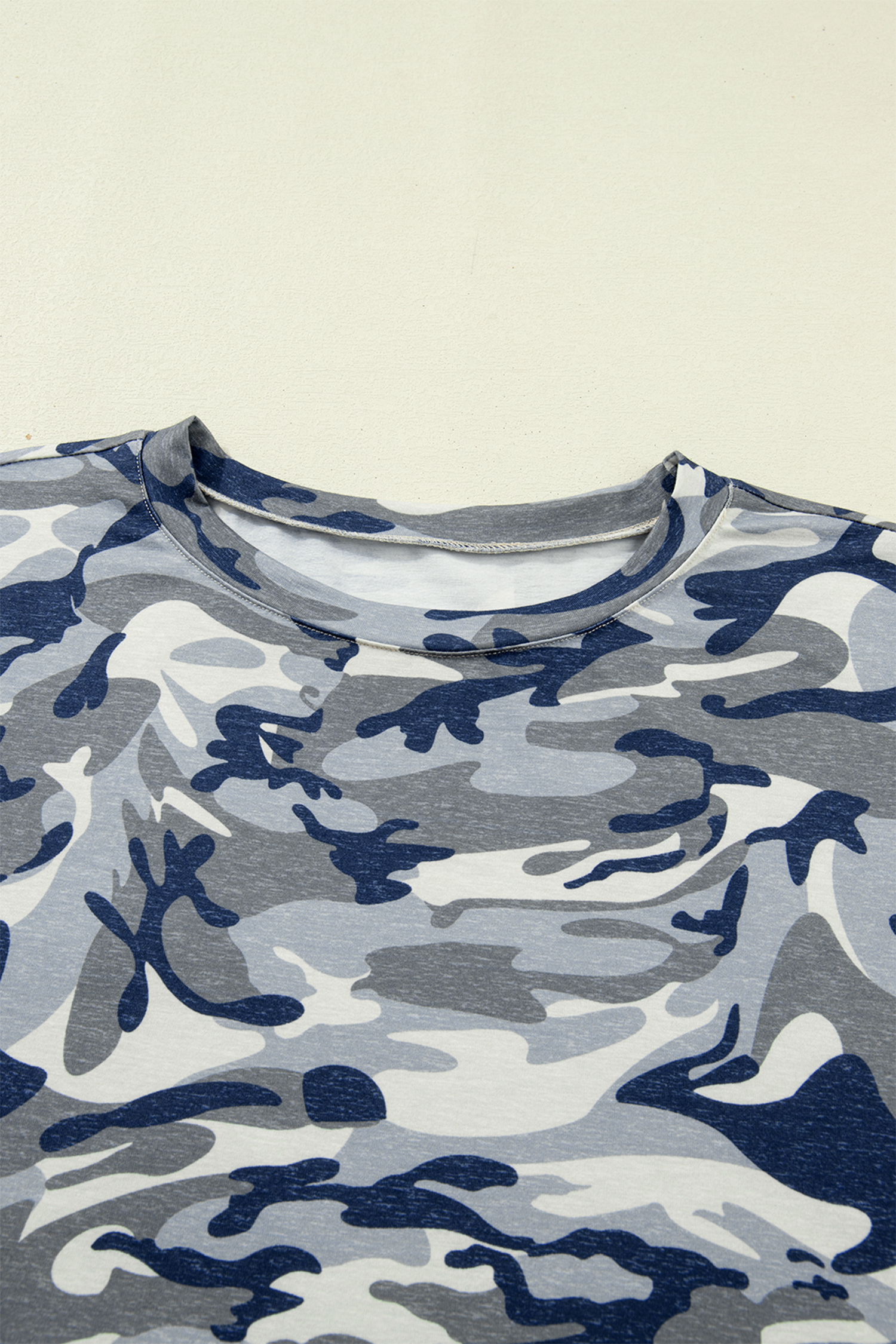 Plus Size Green  Camo Print Crew Neck Short Sleeve Tee