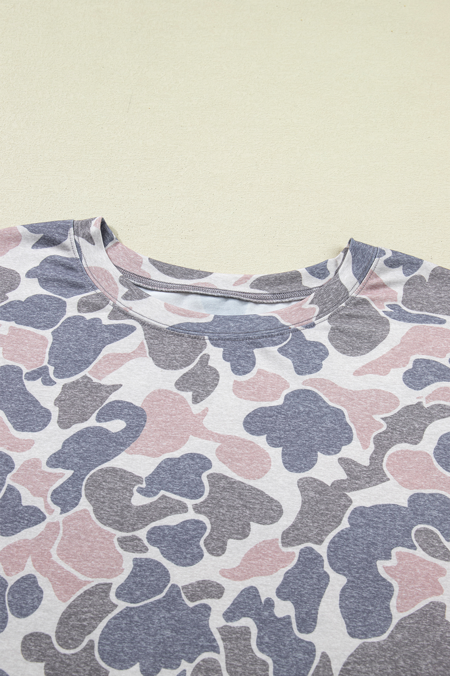 Plus Size Multicolour  Camouflage Print Casual Tee and Shorts Set