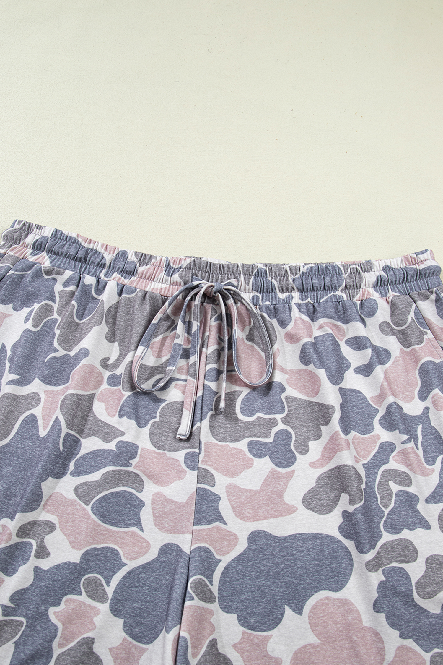 Plus Size Multicolour  Camouflage Print Casual Tee and Shorts Set