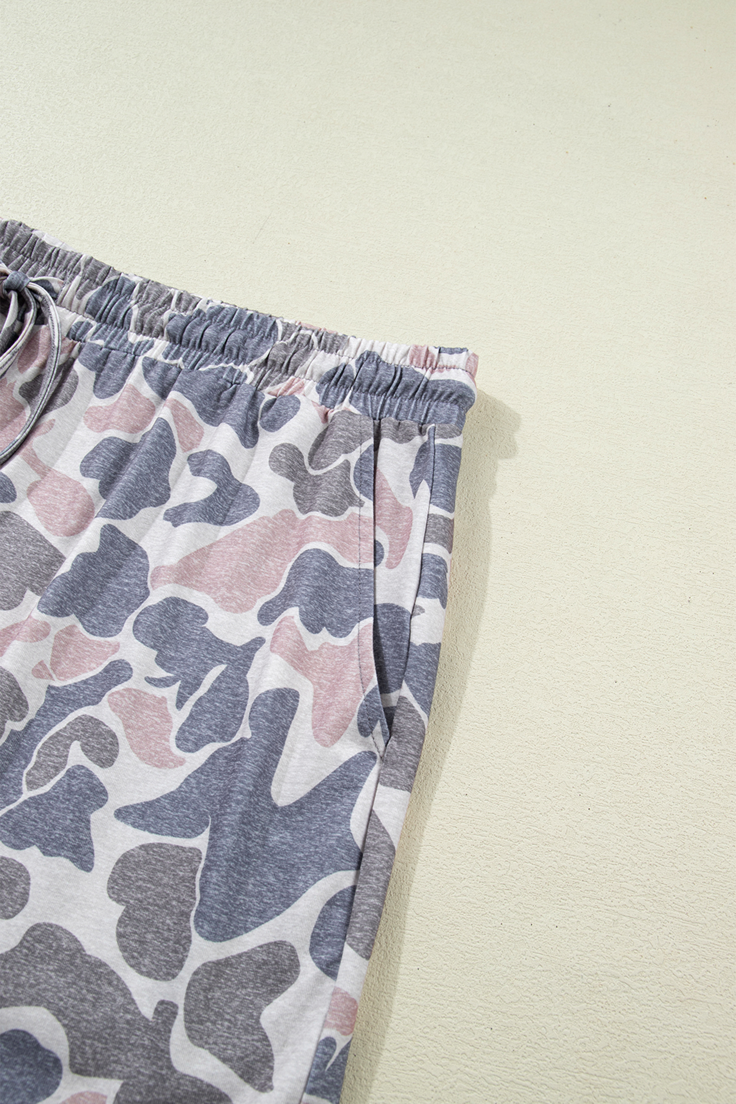 Plus Size Multicolour  Camouflage Print Casual Tee and Shorts Set