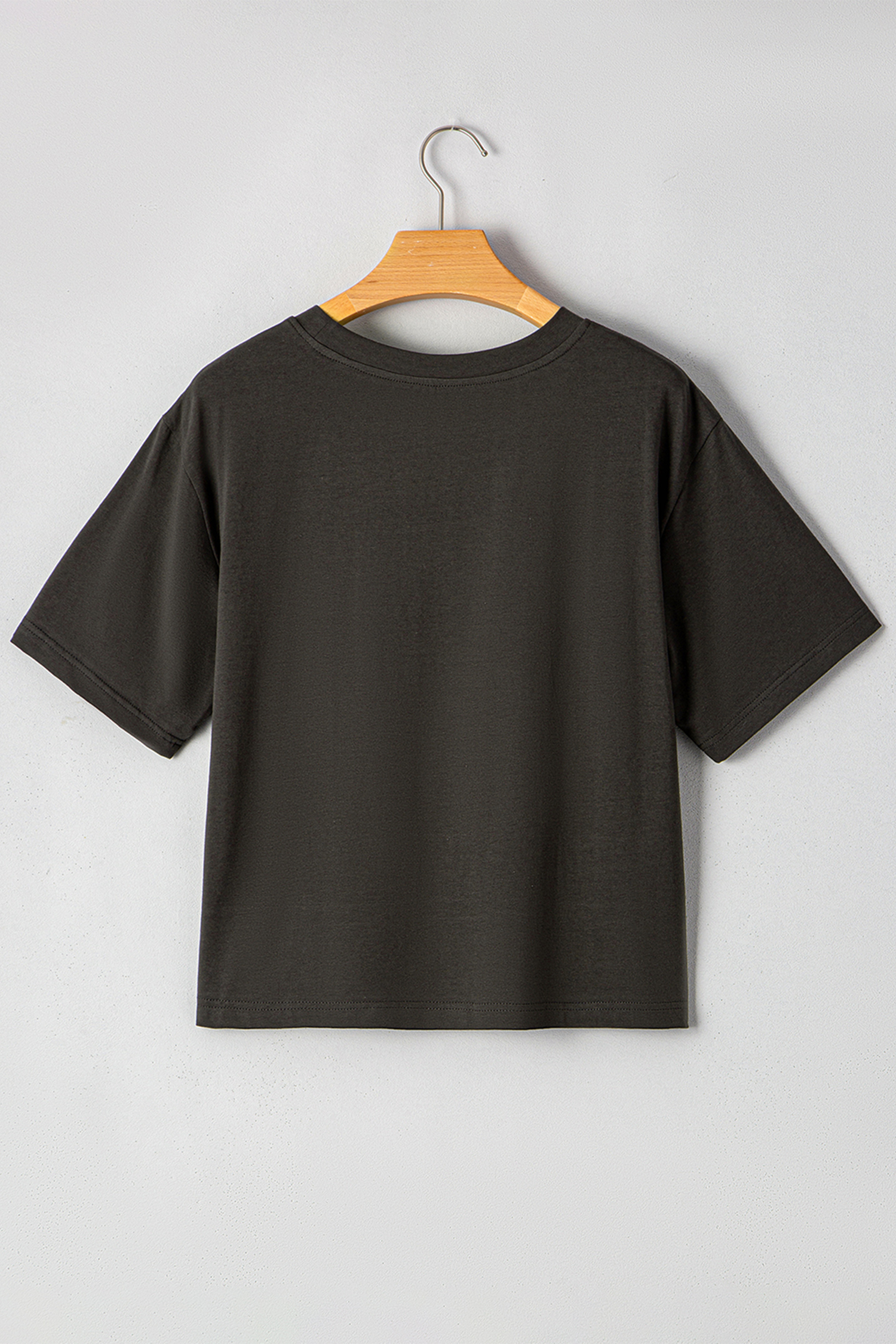 Plus Size Carbon Grey  Western Aztec Bull Skull Printed T Shirt