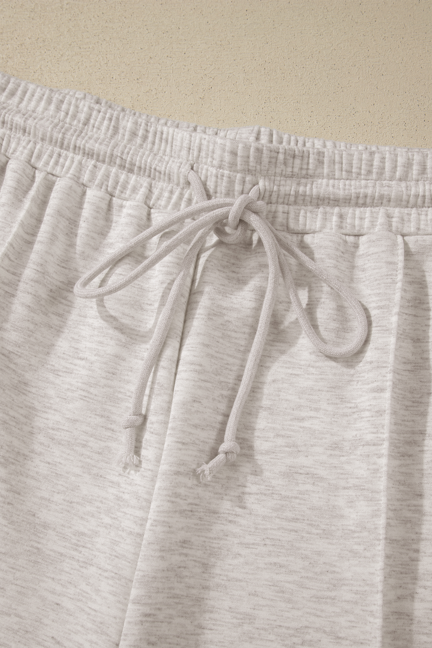 Plus Size Light Grey  V Neck Polo Tee Drawstring Loose Pants 2pcs Set