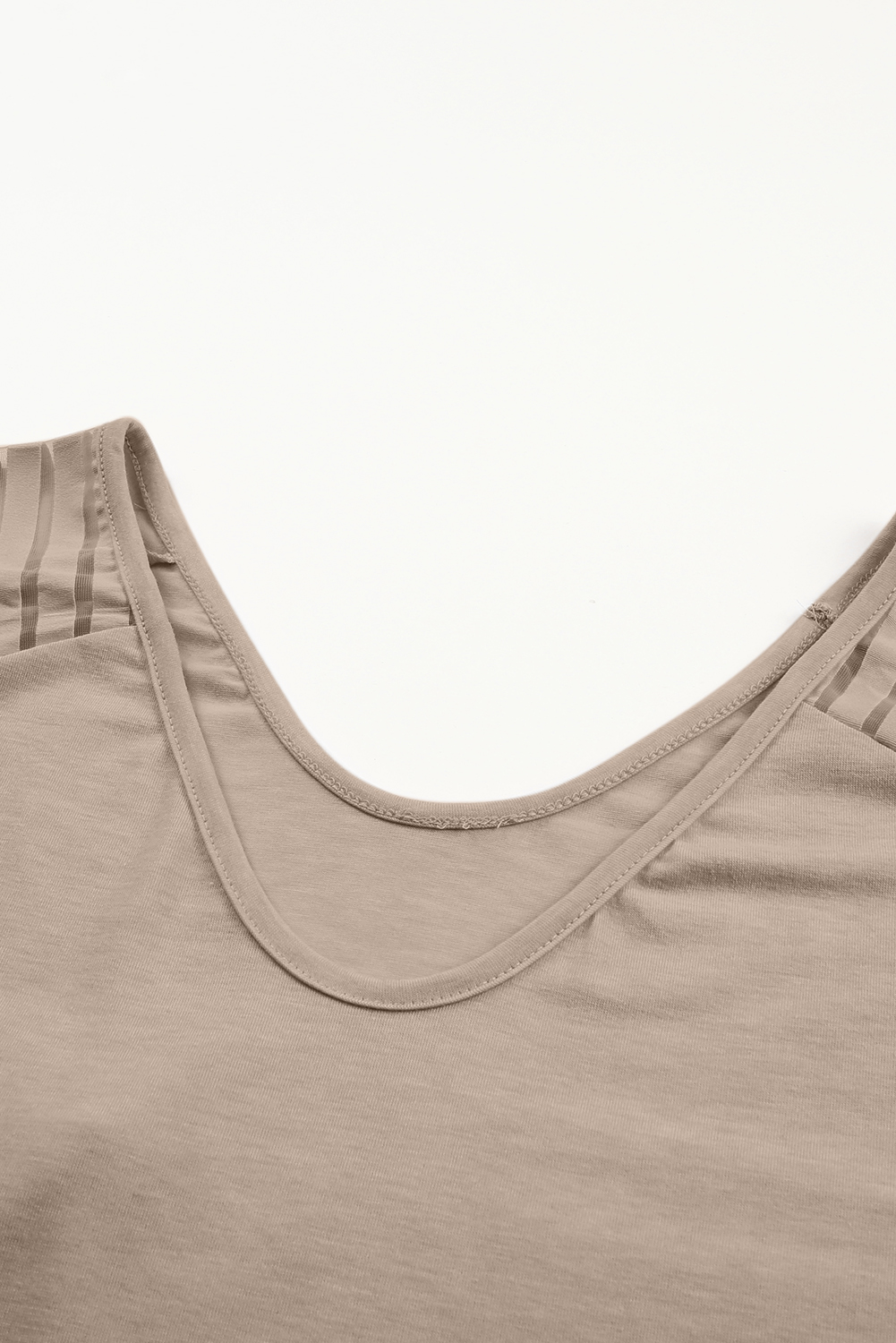 Plus Size Khaki Striped Raglan Sleeve  Tee
