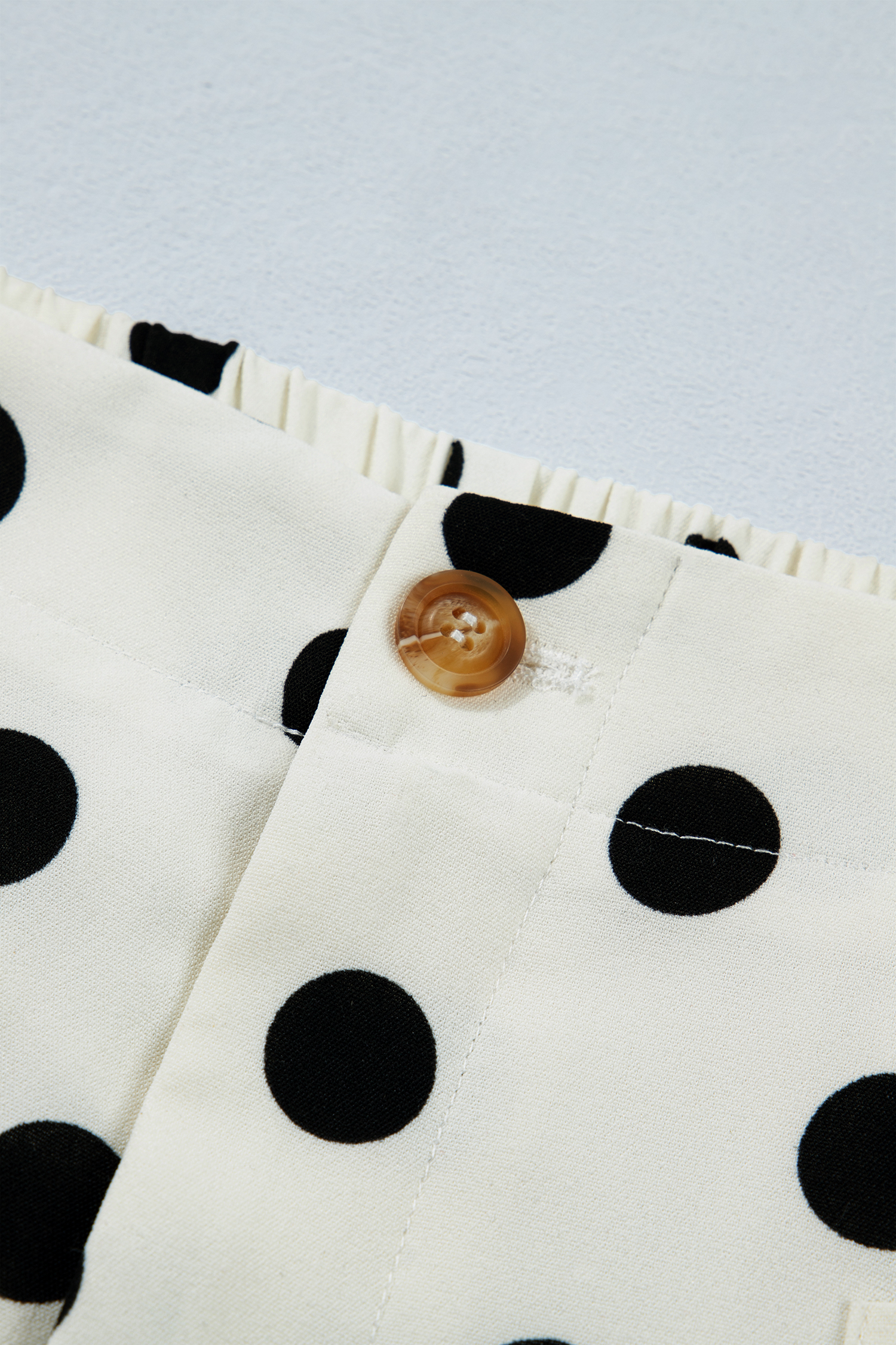 Plus Size White  Polka Dot Print Patch Pocket Womens Shift Pants