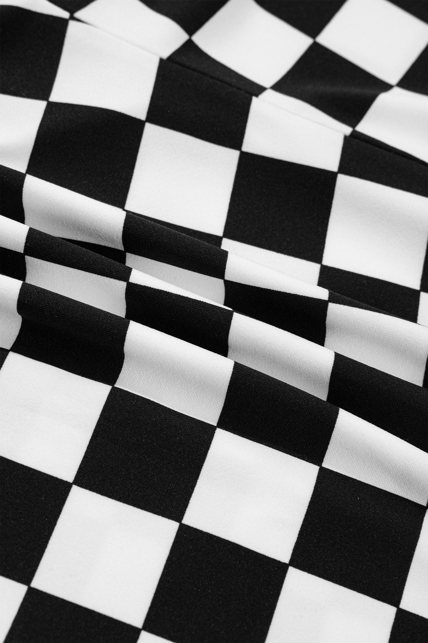 Plus Size Black  Checkered Athleisure Shorts