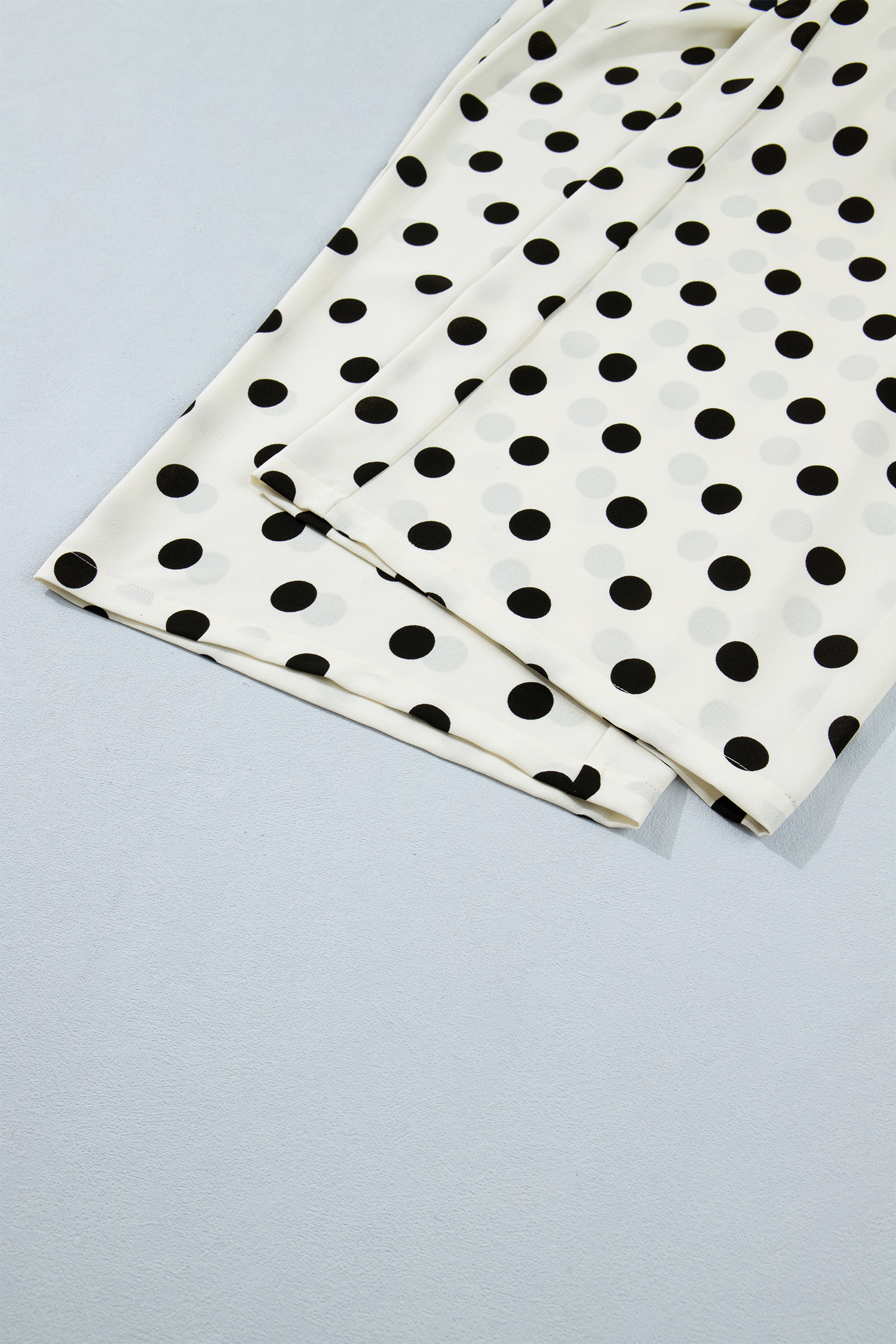 Plus Size White  Polka Dot Print Patch Pocket Womens Shift Pants