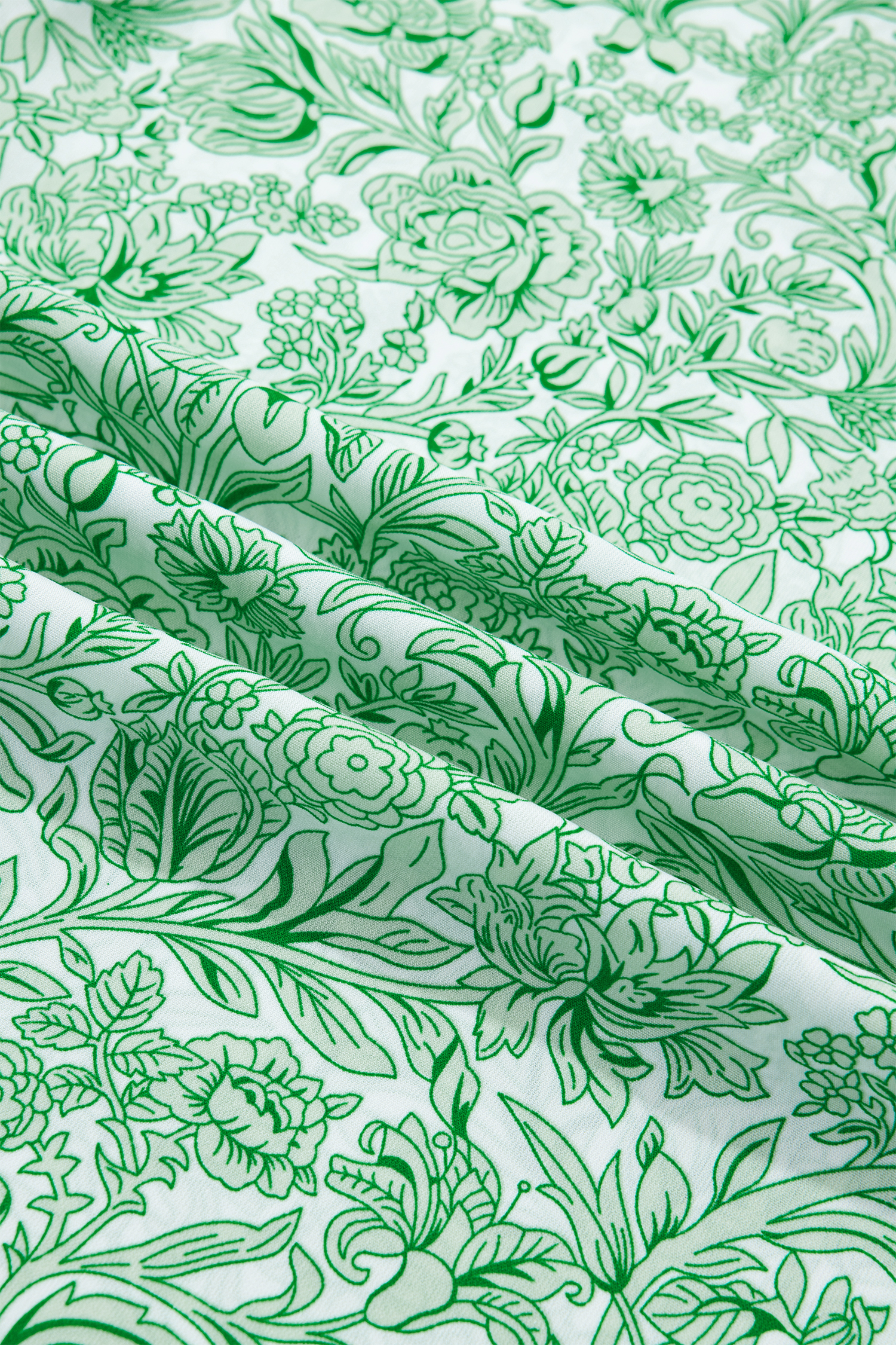 Plus Size Green  Contrast Trim Flutter Sleeve Floral Kaftan Maxi Dress