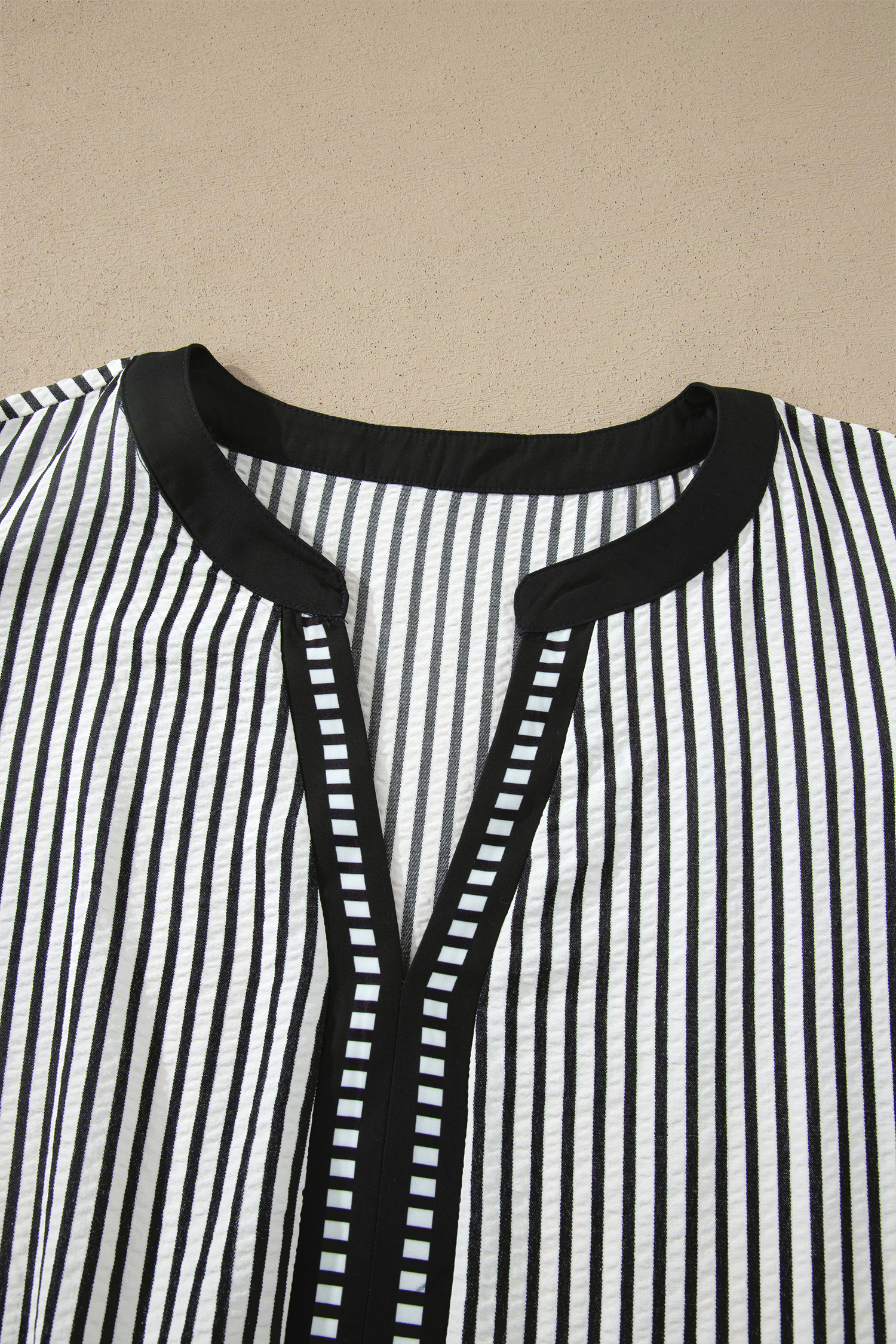 Plus Size Black Stripe  Slit V Neck Tiered Flutter Sleeve Maxi Dress