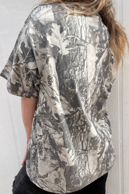Plus Size Gray Woodland Camouflage LOVE LIKE JESUS  T Shirt