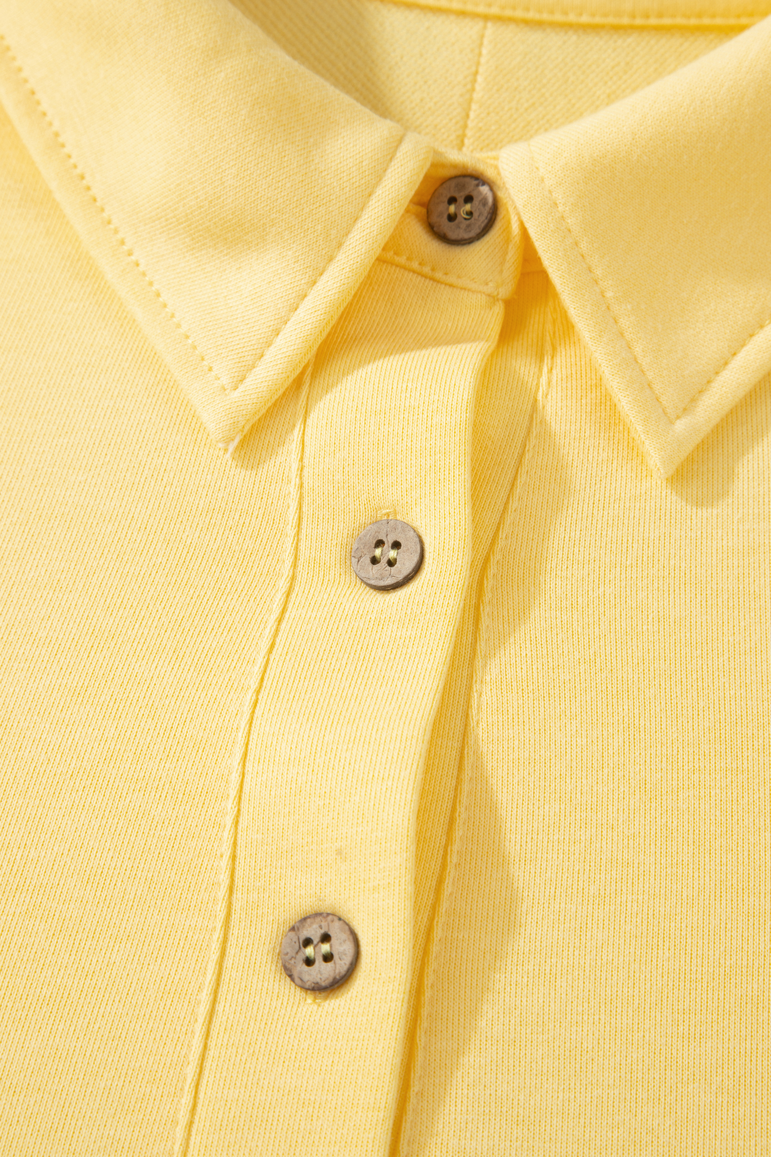 Plus Size Yellow Cream Solid Color Polo Tee Elastic Waist Shorts  Outfit