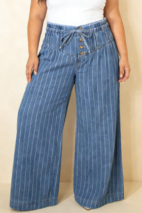 Sky Blue Stripe Jeans