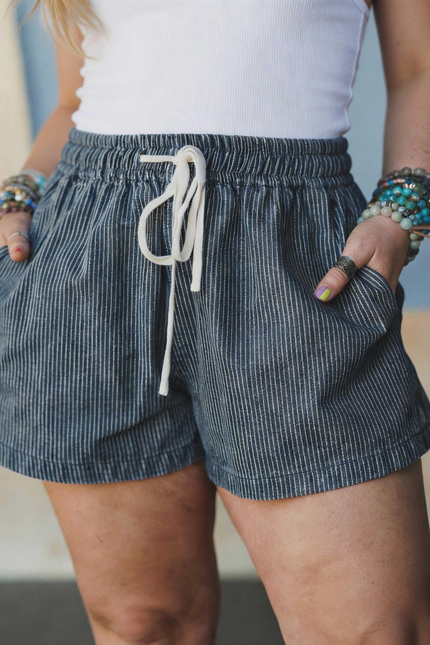Blue Stripe Shorts