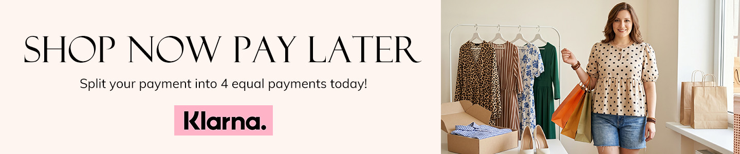 SHOP NOW PAY LATER, Split your payment into 4 equal payments today!