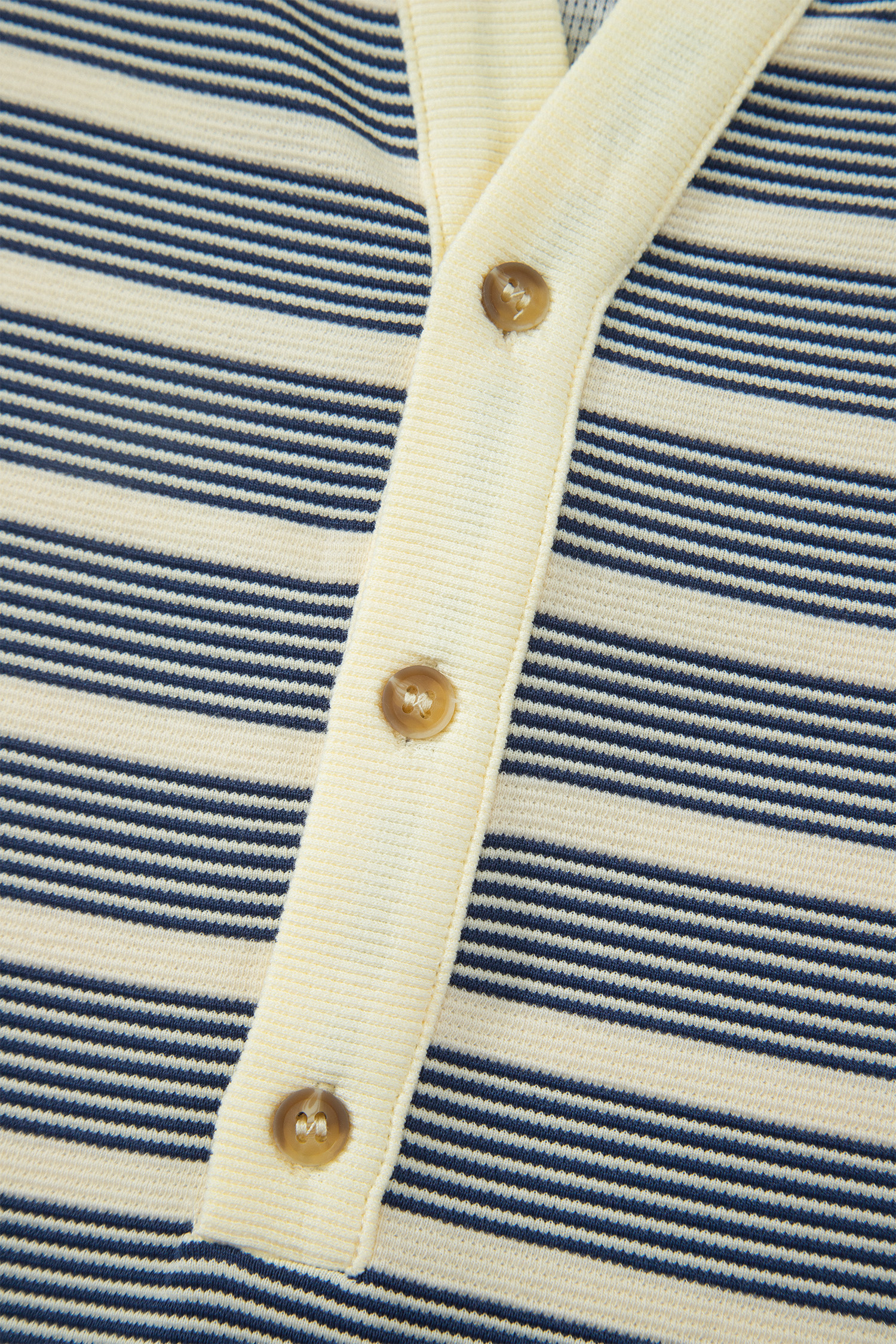Plus Size Blue Stripe  Contrast Trim Button V Neck Ruffle Sleeve Shift Dress