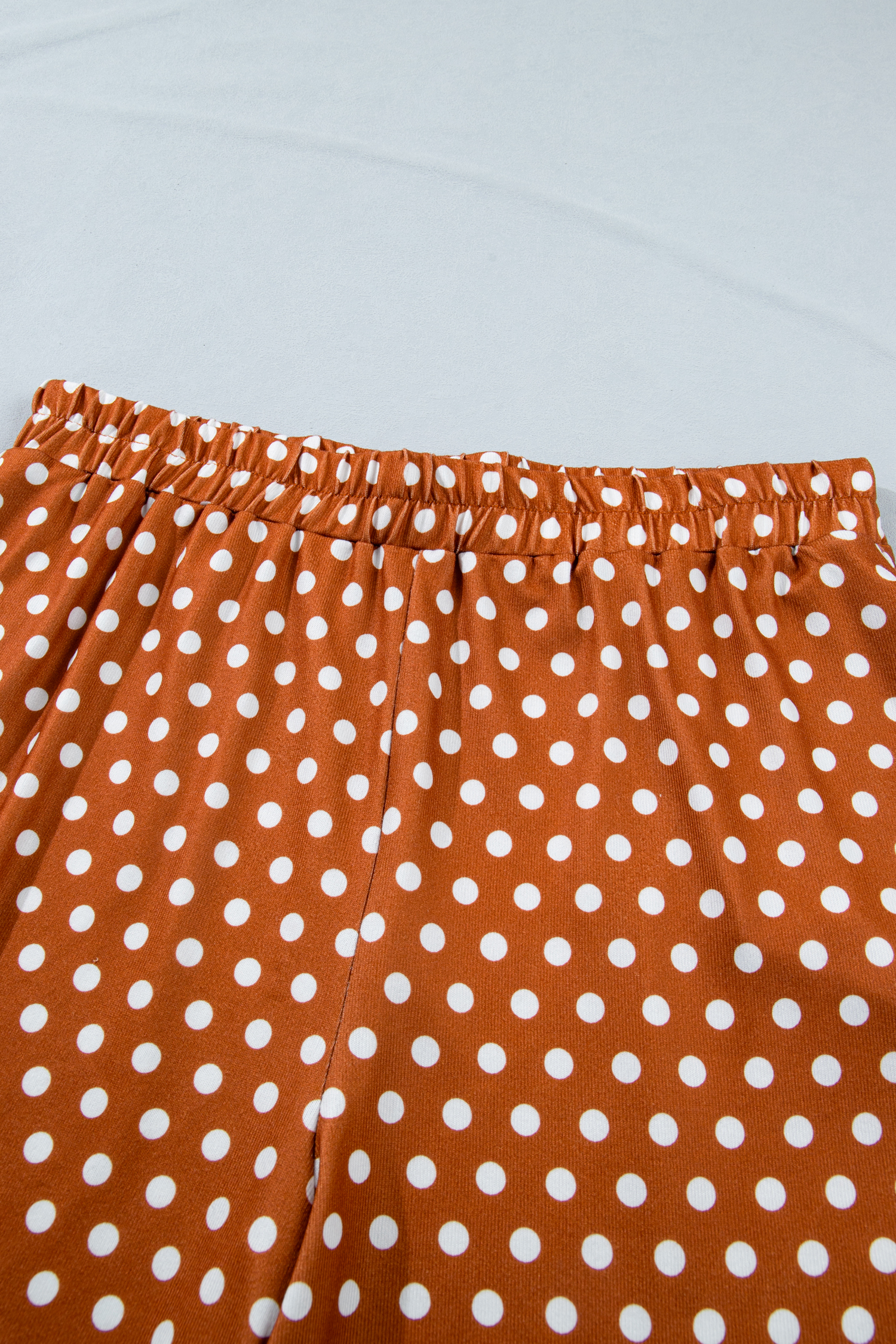 Plus Size Brown Polka Dot Print Dropped Shoulder Tee  Short Set