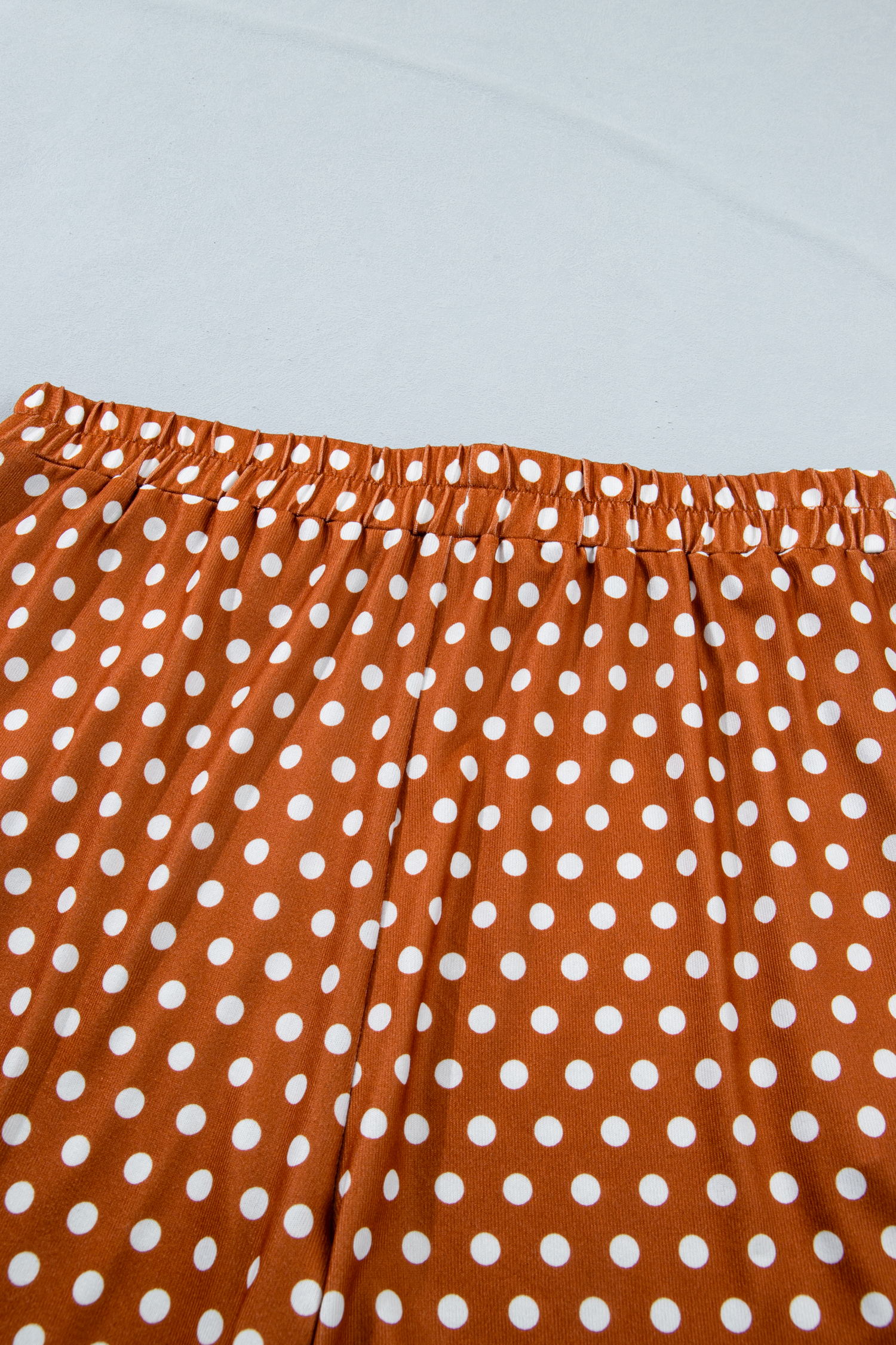 Plus Size Brown Polka Dot Print Dropped Shoulder Tee  Short Set