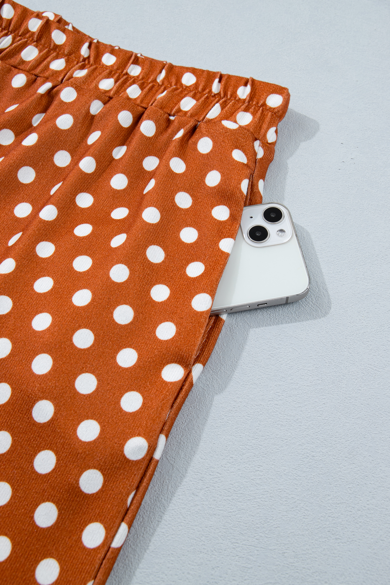 Plus Size Brown Polka Dot Print Dropped Shoulder Tee  Short Set