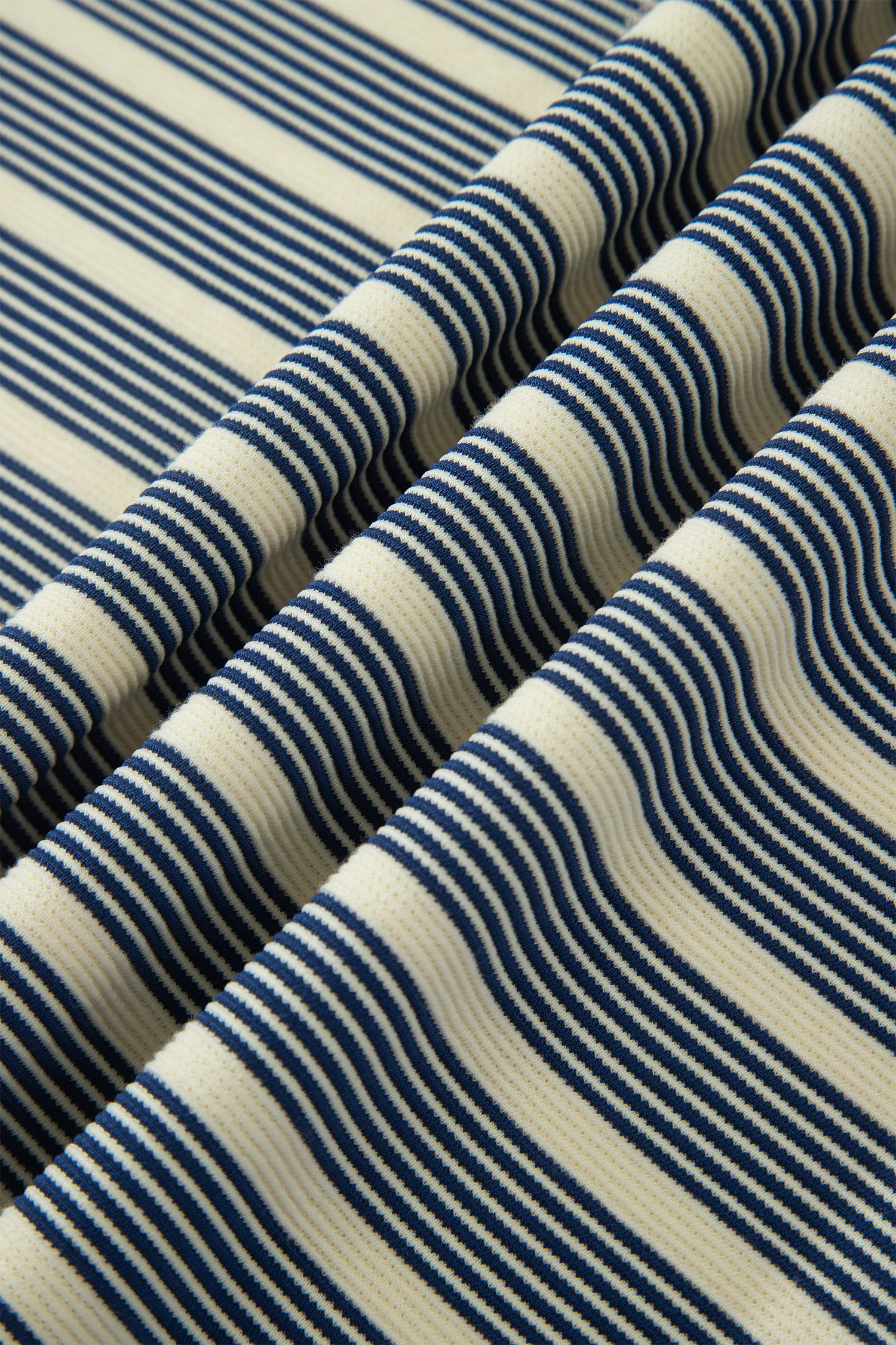 Plus Size Blue Stripe  Contrast Trim Button V Neck Ruffle Sleeve Shift Dress