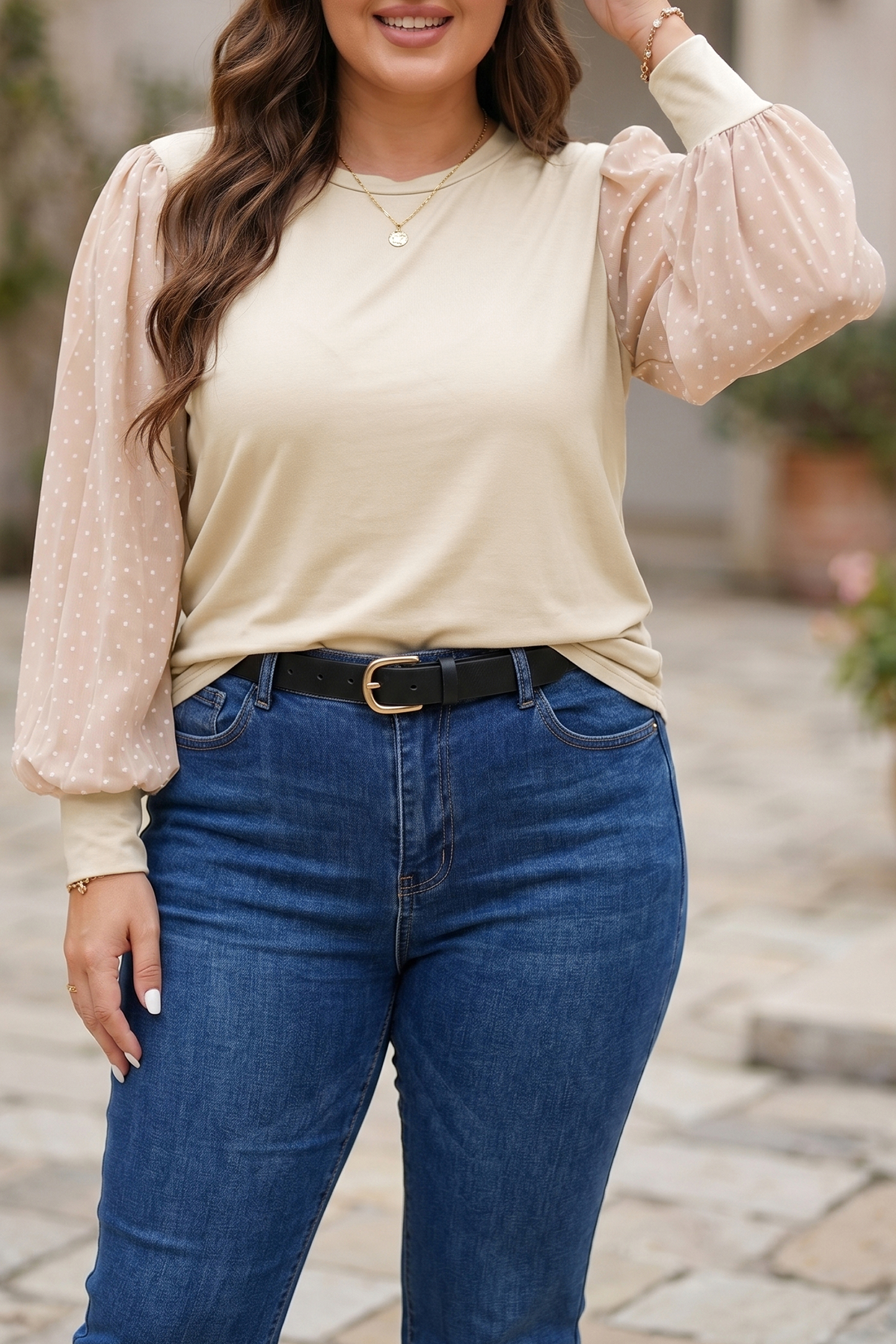 Parchment Long Sleeve Tops