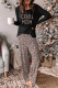 COOL MOM Conjunto de pantalón y top de manga larga con estampado de leopardo