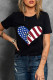 Camiseta negra con gráfico de corazón americano