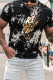Camiseta gráfica negra con estampado teñido de cabeza de tigre STRIKE para hombre