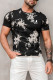 Camiseta de hombre de manga corta ajustada con estampado de teñido anudado negro Love