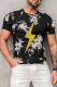 Camiseta de manga corta con estampado de teñido anudado Lightning para hombre en negro