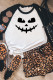 Camiseta negra con bloque de color de palabras divertidas de Halloween
