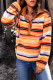 Sudadera sherpa abotonada con bolsillo canguro de rayas multicolor