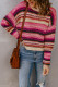 Suéter de punto con hombros caídos y bloques de colores a rayas