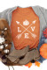 Camiseta de calabaza de Halloween con gráfico LOVE naranja