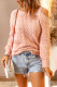 Suéter de pestañas con hombros descubiertos y corte asimétrico rosa
