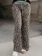 Pantalones anchos con cordón de leopardo