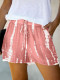 Shorts casuales de lazo rosa con lazo teñido