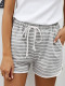Pantalones cortos grises con bolsillos de mezcla de algodón a rayas desconectados