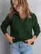 Suéter de punto verde con cremallera en el cuello